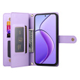 Klopové pouzdro pro Realme 14 Pro+ 5G, Wallet Zipper Pocket, fialové