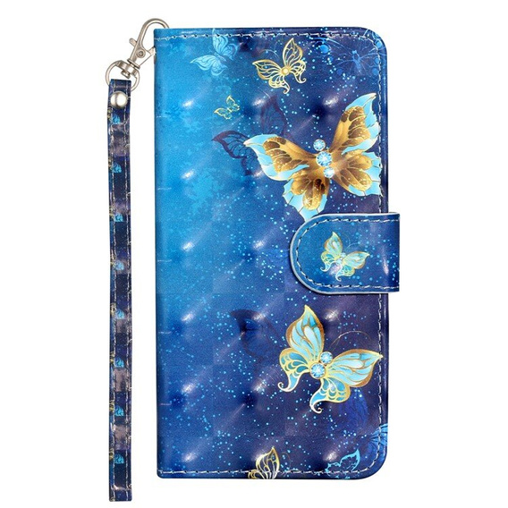 Klopové pouzdro pro Xiaomi Redmi 13C / Poco C65, Wallet, Butterflies modré