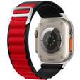 Nylonový řemínek pro Apple Watch 1/2/3/4/5/6/7/8/SE/ULTRA 42/44/45/49 mm, černý / červený