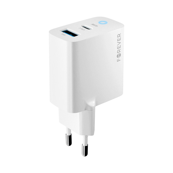Síťová nabíječka GaN 45 W USB-C + USB