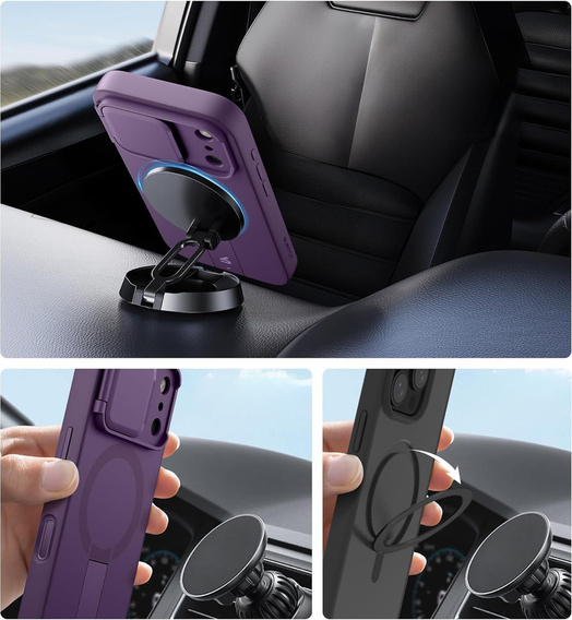 Pouzdro Suritch Shockproof s podstavcem a krytem fotoaparátu, pro MagSafe pro iPhone 17 Pro Max