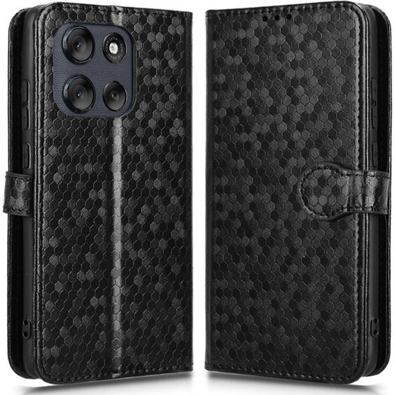 Flipové pouzdro pro Motorola Moto G56 5G, Wallet Rhombus, černé
