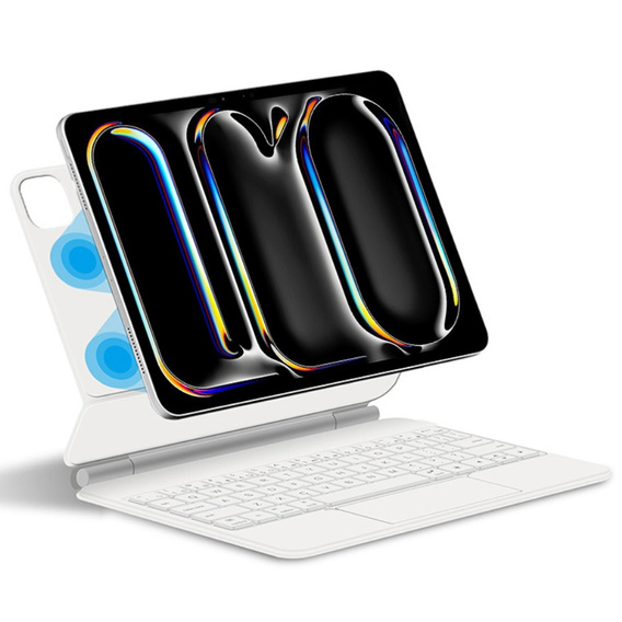 Pouzdro s klávesnicí pro iPad Pro 13" 2024, Magnetic Keyboard Touchpad, bílé