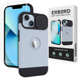 Pouzdro ERBORD MagSafe Cam Slider, modré + sklo na displej pro iPhone 13 / iPhone 14