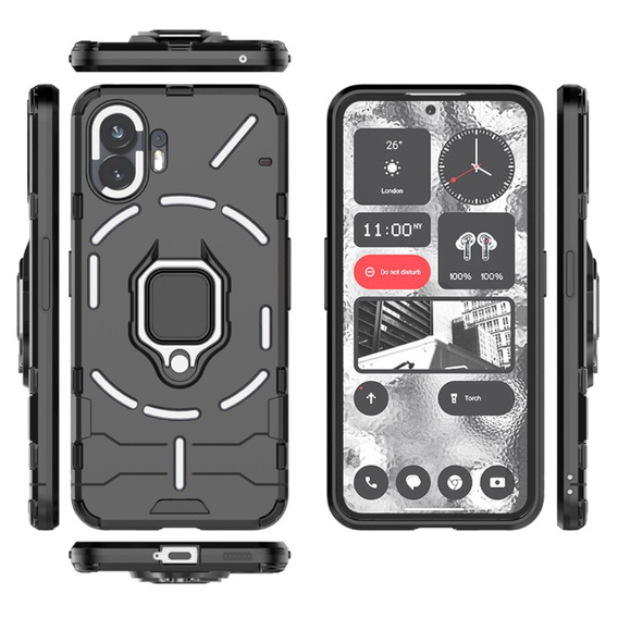 Pouzdro pro Nothing Phone 2, Kickstand Ring, černé
