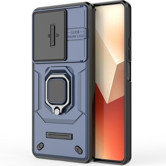 Pouzdro pro Xiaomi Redmi Note 13 5G, KickStand Camera Lens, modré