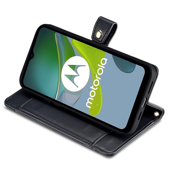 Klopové pouzdro pro Motorola Moto G73 5G, Wallet Zipper Pocket, černé