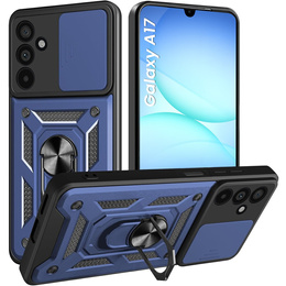 Pancéřové pouzdro pro Samsung Galaxy A17 5G, s ochranou fotoaparátu, se stojánkem, modré
