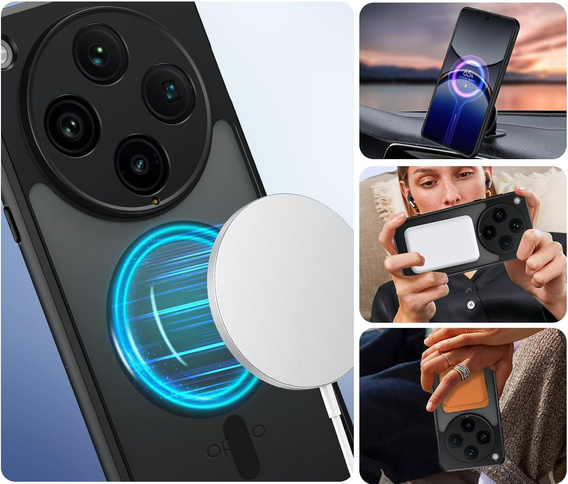 Pouzdro pro Oppo Find X8 Pro, pro MagSafe, ERBORD Matt Case, černý