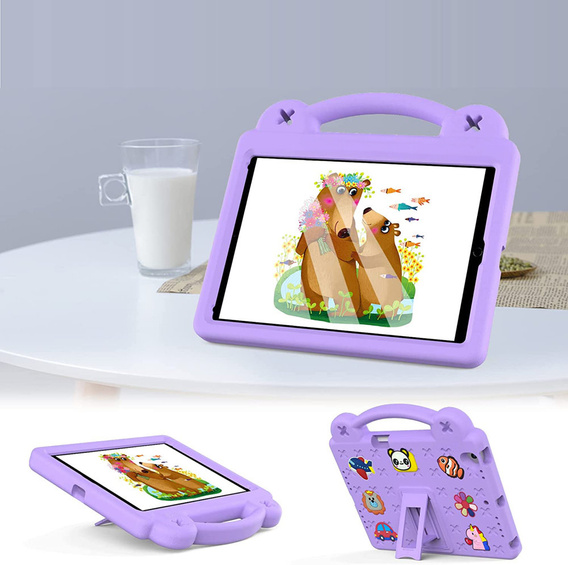 Dětské pouzdro pro Lenovo Tab M10 X505F X605F / Tab P10-X705F/L / Huawei T5 10.1, Cute Patterns, se stojánkem, fialové