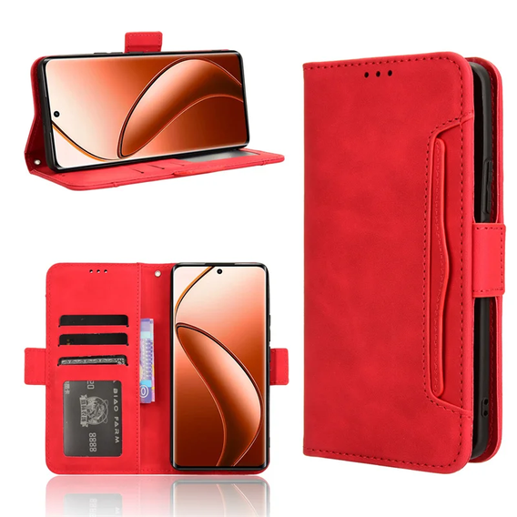 Klopové pouzdro pro Realme 12 Pro 5G / 12 Pro+ 5G, Card Slot, červené