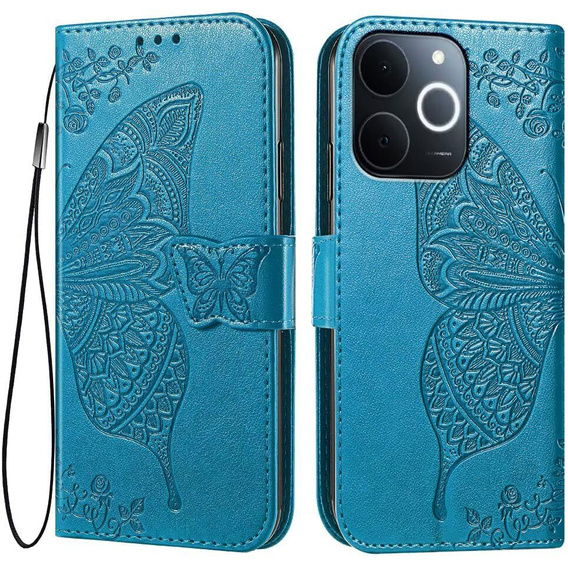 Klopové pouzdro pro Realme Note 70T 4G, Butterfly, modré