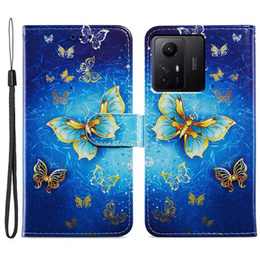 Klopové pouzdro pro Xiaomi Redmi Note 12S, Wallet Butterfly, modré