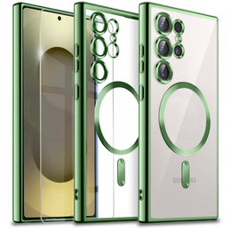 Pouzdro pro Samsung Galaxy S25 Ultra, Electro MagSafe, zelené + sklo na displej