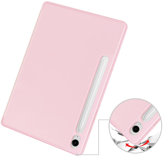 Pouzdro pro Samsung Galaxy Tab S10 FE+ Plus, Smartcase s prostorem pro stylus, růžové