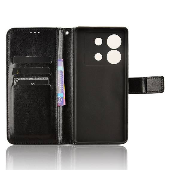 Klopové pouzdro pro Infinix Zero 30 5G, Crazy Horse Wallet, černé