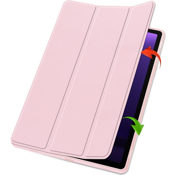 Pouzdro pro Samsung Galaxy Tab S10 FE+ Plus, Smartcase s prostorem pro stylus, růžové