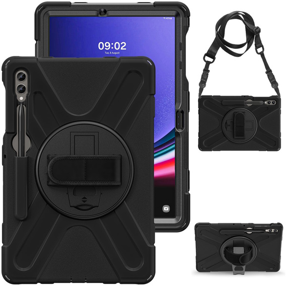Pouzdro pro Samsung Galaxy Tab S9 FE+ / S9+ / S8+ / S7+, obrněné ochranné pouzdro, černé