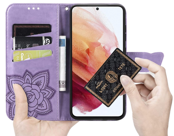 Klopové pouzdro pro Realme 12 Pro 5G / 12 Pro+ 5G, Butterfly, fialové