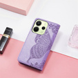 Klopové pouzdro pro Xiaomi Redmi Note 14 4G, Butterfly, fialové