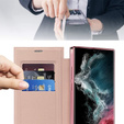 Klopové pouzdro pro Samsung Galaxy S22 Ultra 5G, RFID Wallet MagSafe CamShield, růžové