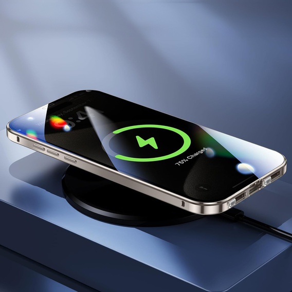 Magnetické pouzdro Dual Glass MagSafe pro iPhone 16, stříbrné