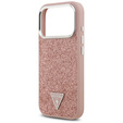 Pouzdro GUESS Glitter Triangle Logo MagSafe pro iPhone 17 Pro