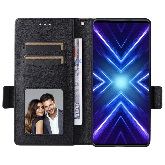 Pouzdro pro HTC U24 Pro 5G, Wallet Litchi Leather, černé