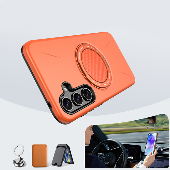 Pouzdro s podstavcem MagSafe pro Samsung Galaxy A57 5G, oranžové