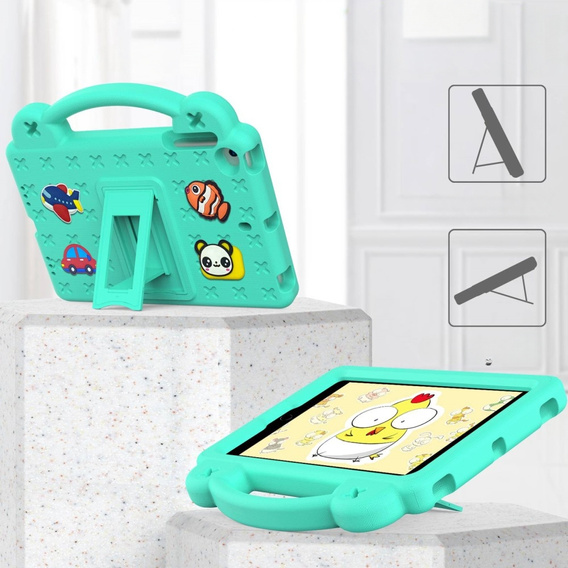 Dětské pouzdro pro iPad mini 7.9" 2019/2015/2014/2013/2012 (5/4/3/2/1 gen.), Cute Patterns, se stojánkem, zelené