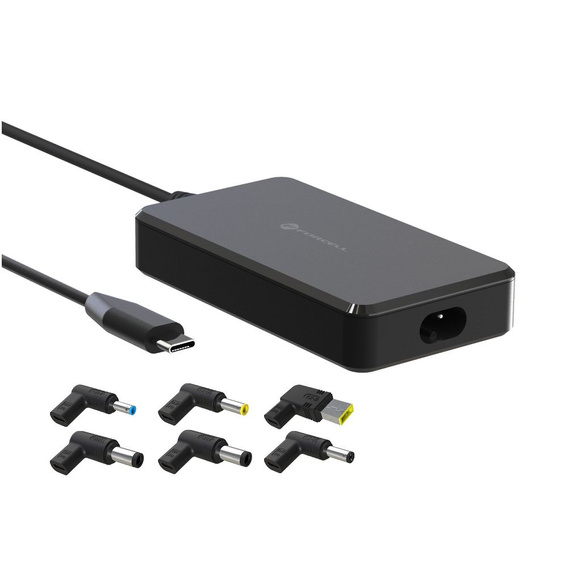Univerzální napájecí adaptér pro notebook Forcell E856 USB-C 90 W s vyměnitelnými koncovkami