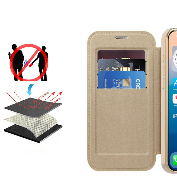 Peněženkové flipové pouzdro MagSafe RFID s ochranou fotoaparátu pro iPhone 17 Pro Max