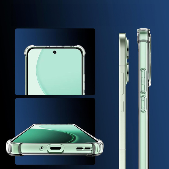 Pouzdro pro Oppo Reno 14, vyztužené, s ochranou fotoaparátu, průhledné
