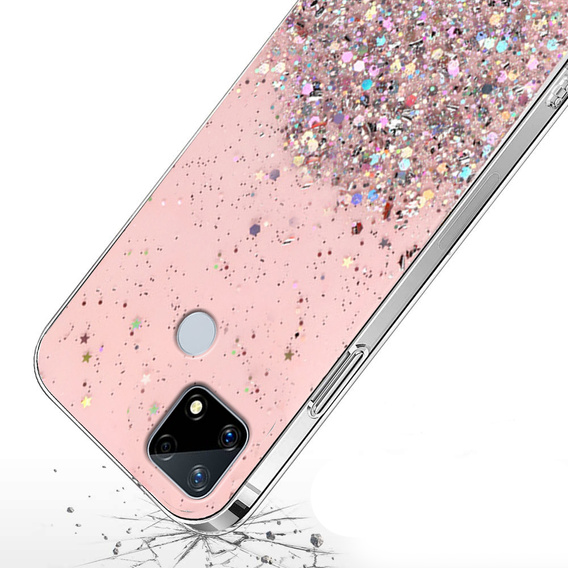 Pouzdro pro Realme 7i, Glittery, růžové
