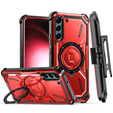 Pouzdro pro Samsung Galaxy S23, Heavy Duty Ring Belt Clip, červené