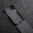 MELKCO flipové pouzdro pro iPhone 15, kožené, flipové, černé