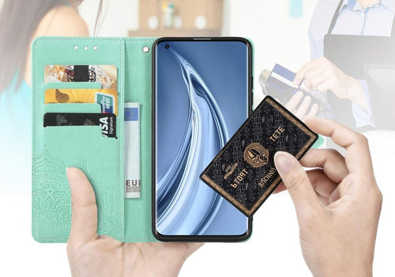 Klopové pouzdro pro Motorola Edge 50 Fusion 5G, Mandala, zelené