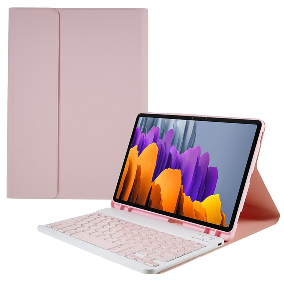 Pouzdro + klávesnice Samsung Galaxy Tab S7 T870/T875 / S8, Pen Slot, růžové rose gold