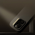 Pouzdro pro iPhone 16 Pro, pancéřované Nillkin, Carbon Fiber, pro Magsafe, zlaté