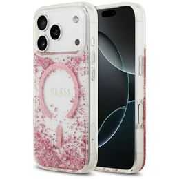 Pouzdro GUESS Resin Bottom Glitter MagSafe pro iPhone 17 Pro