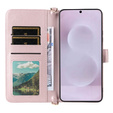 Flipové pouzdro pro Samsung Galaxy S25 Edge, Crossbody Leather Wallet, růžové