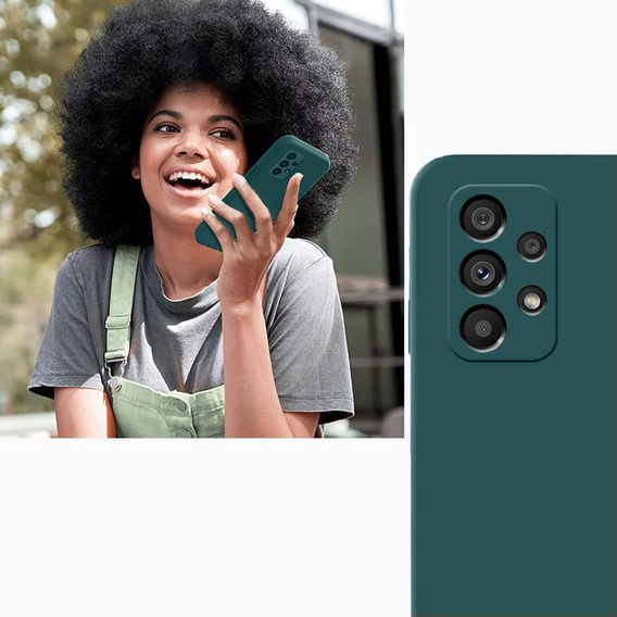 Pouzdro pro Samsung Galaxy A13 4G, Silicone Lite, tmavě zelené