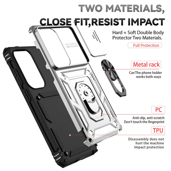 Pancéřové pouzdro s podstavcem a krytem objektivu pro Samsung Galaxy S26 Ultra