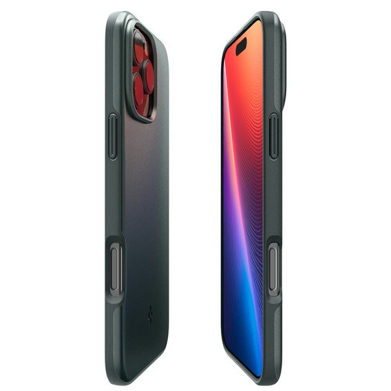 Pouzdro Spigen pro iPhone 16 Pro, Thin Fit Mag, zelené + 9H tvrzené sklo