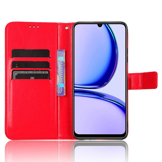 Klopové pouzdro pro Realme Note 50, Crazy Horse Wallet, červené