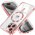 Pouzdro pro iPhone 15 Pro, Electro MagSafe, růžové + sklo na displej