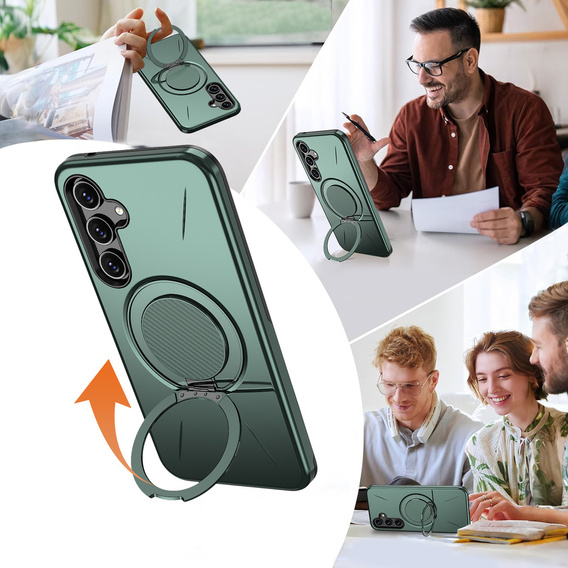 Pouzdro s podstavcem MagSafe pro Samsung Galaxy A57 5G, zelené