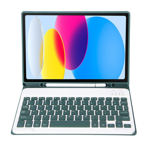 Pouzdro + klávesnice iPad 10.9 2022 10 Gen, Pen Slot, tmavě zelené