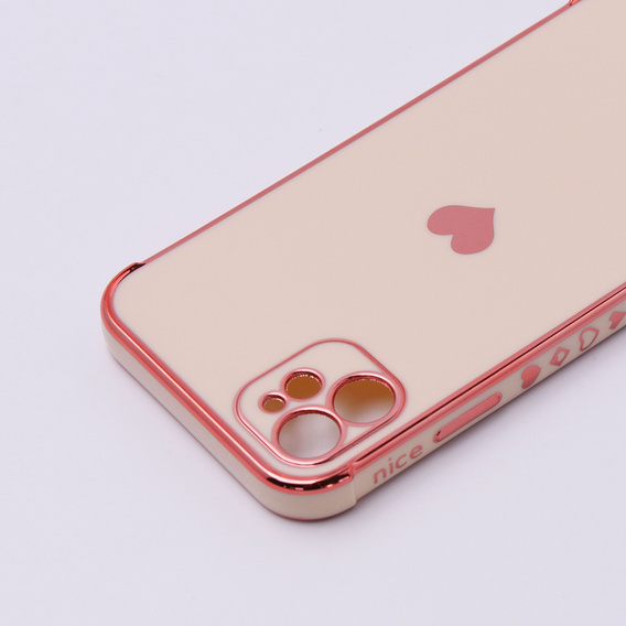 Pouzdro pro Apple iPhone 11, Electro heart, růžové rose gold