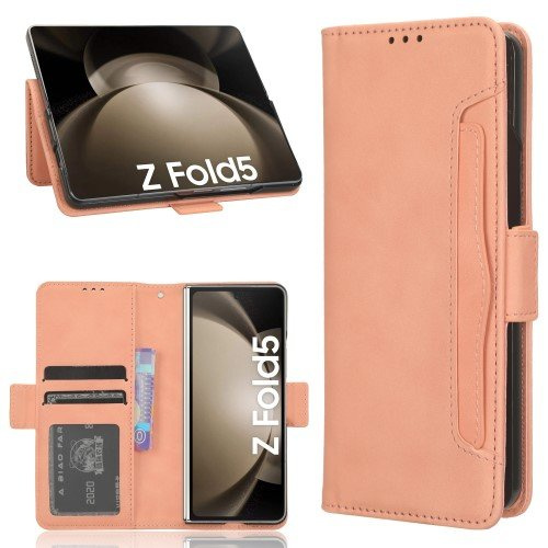 Klopové pouzdro pro Samsung Galaxy Z Fold 5 5G, Card Slot, růžové